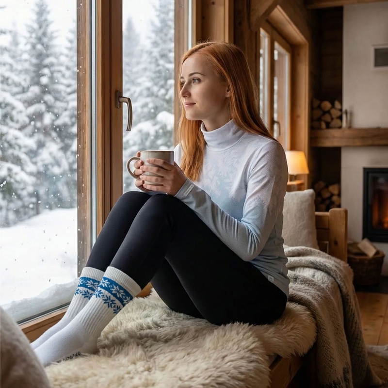 Dámske termo tričko nanosilver® Frozen modro-biele II