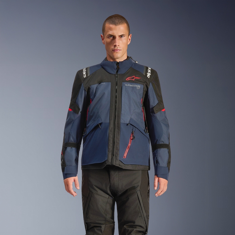 Bunda na motorku Alpinestars Andes V4 Drystar tmavo modro-modro-čierna