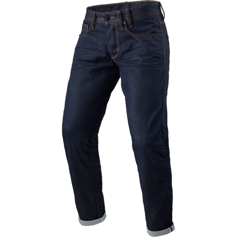 Skrátené jeansy na motocykel Revit Lewis Selvedge TF tmavomodré