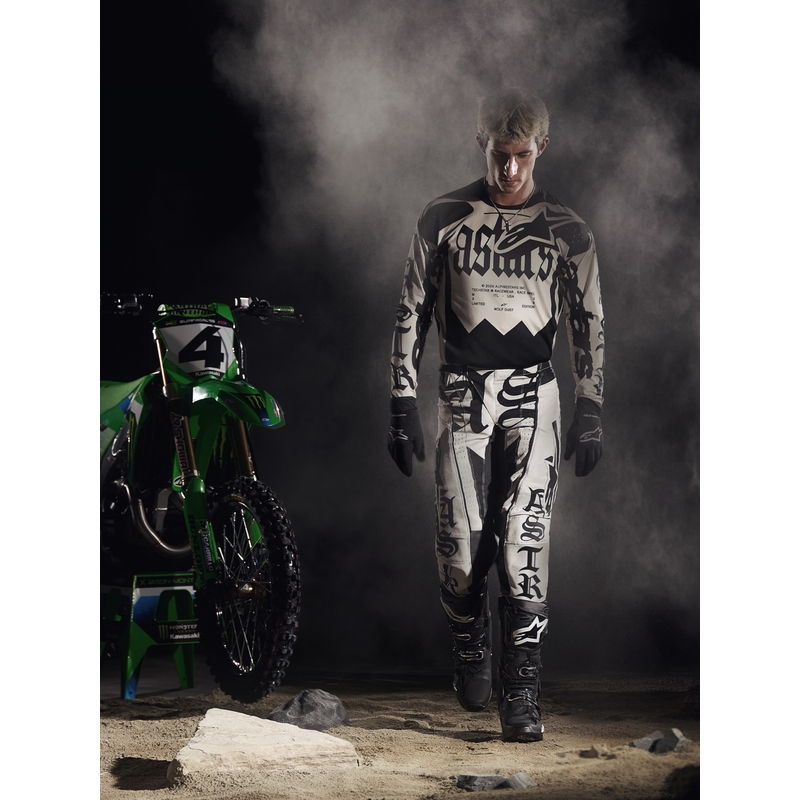 Motokrosový dres Alpinestars Techstar limitovaná edícia Wolf Dust pieskovo-čierny