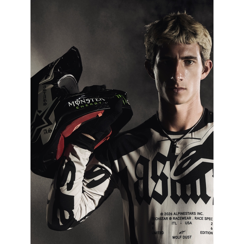 Motokrosový dres Alpinestars Techstar limitovaná edícia Wolf Dust pieskovo-čierny