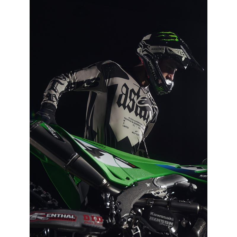 Motokrosový dres Alpinestars Techstar limitovaná edícia Wolf Dust pieskovo-čierny