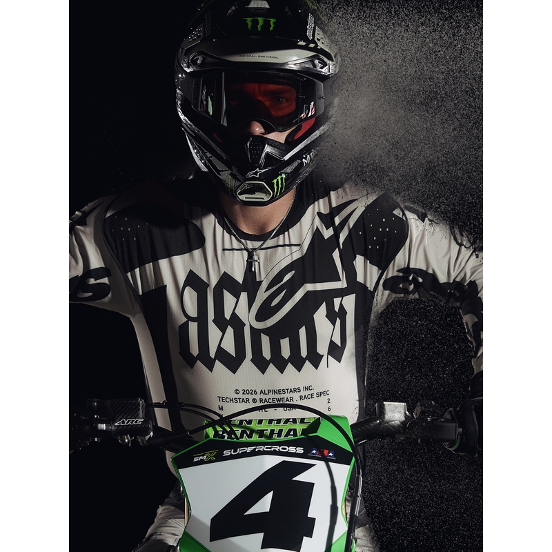 Motokrosový dres Alpinestars Techstar limitovaná edícia Wolf Dust pieskovo-čierny