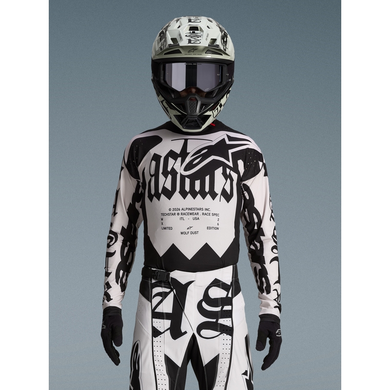 Motokrosový dres Alpinestars Techstar limitovaná edícia Wolf Dust pieskovo-čierny