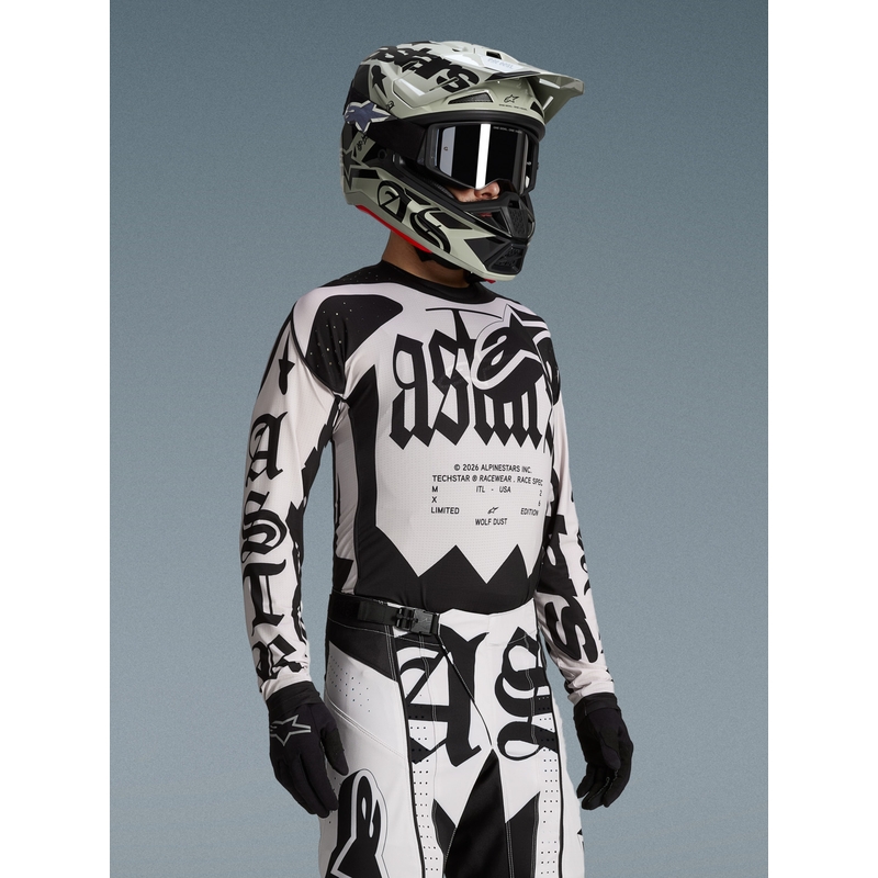 Motokrosový dres Alpinestars Techstar limitovaná edícia Wolf Dust pieskovo-čierny