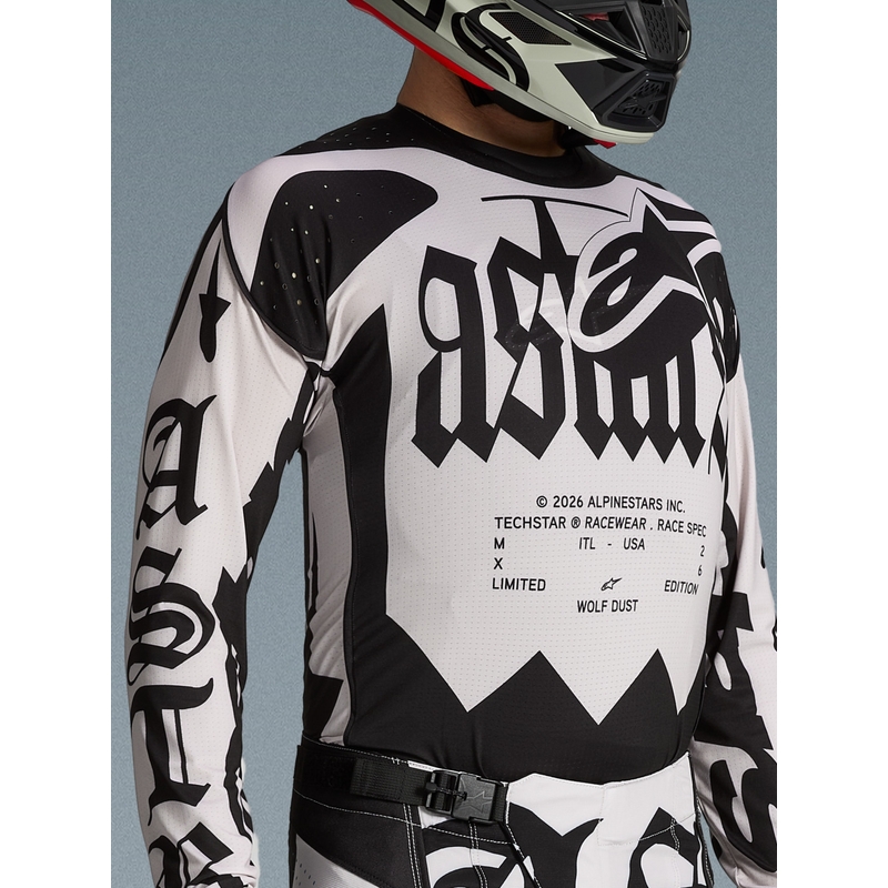 Motokrosový dres Alpinestars Techstar limitovaná edícia Wolf Dust pieskovo-čierny
