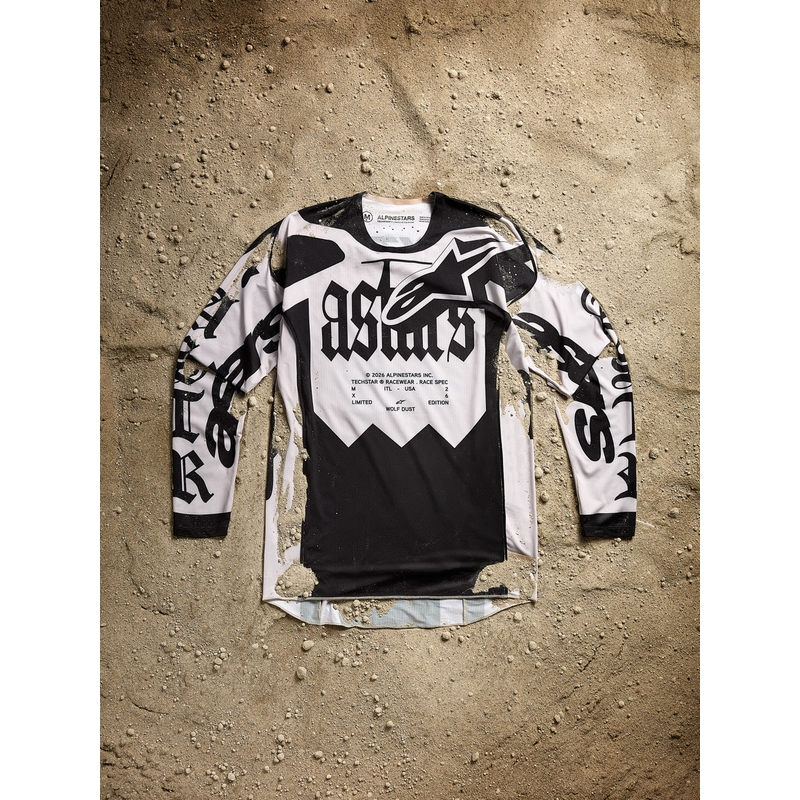 Motokrosový dres Alpinestars Techstar limitovaná edícia Wolf Dust pieskovo-čierny