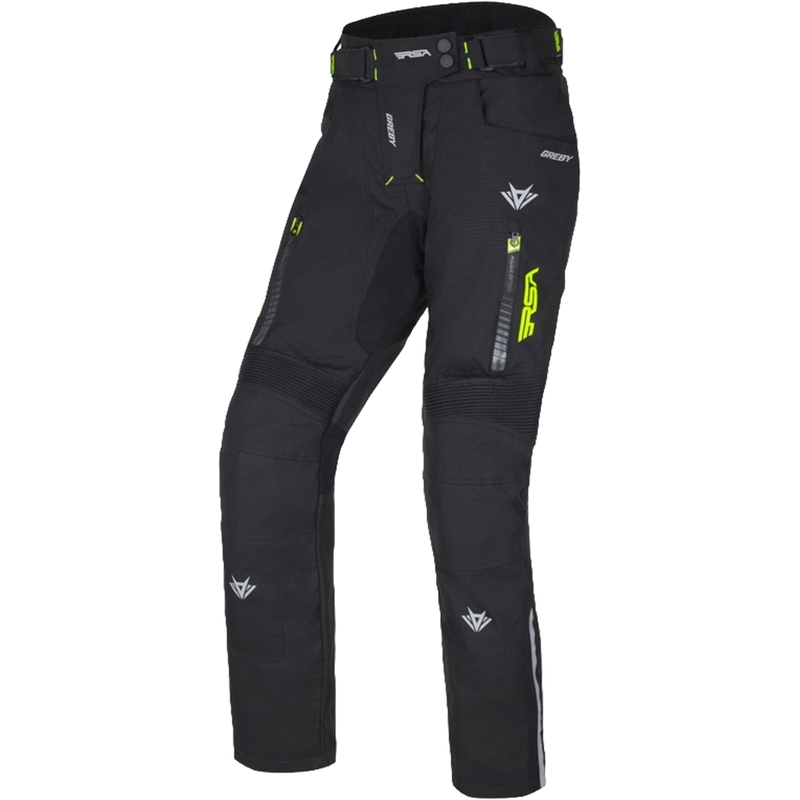 Dámske nohavice na motocykel RSA Greby 2 čierno-fluo žlté