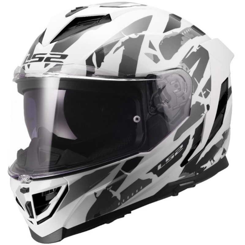 Integrálna helma na motorku LS2 FF818 Storm III Kaos bielo-šedá