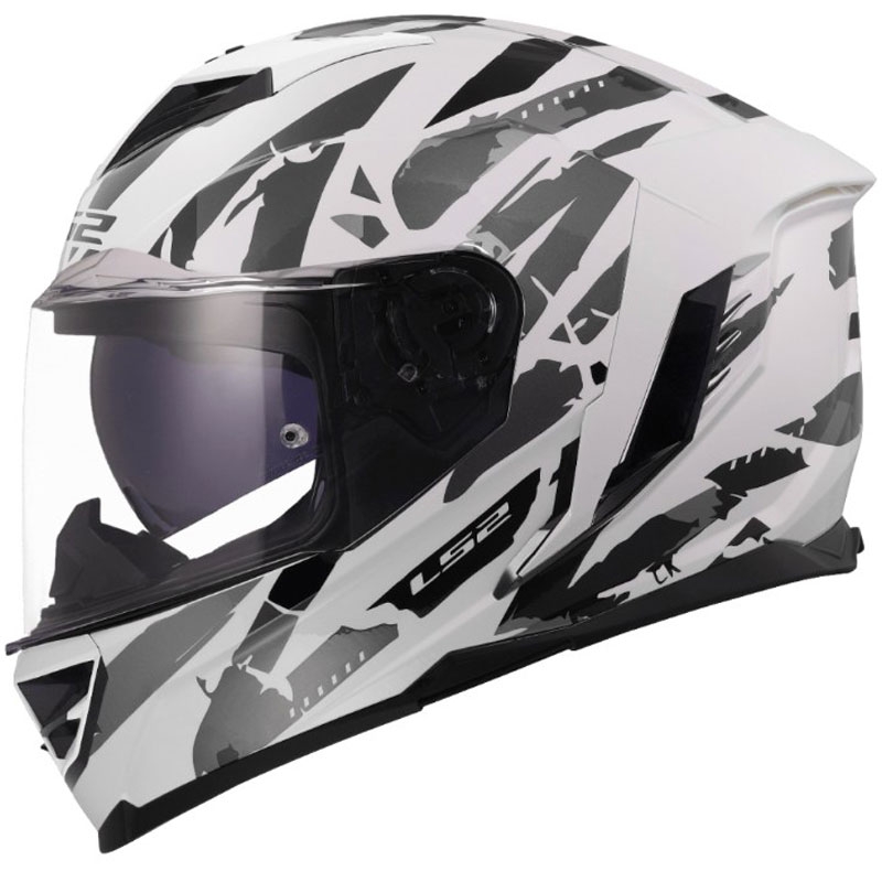 Integrálna helma na motorku LS2 FF818 Storm III Kaos bielo-šedá