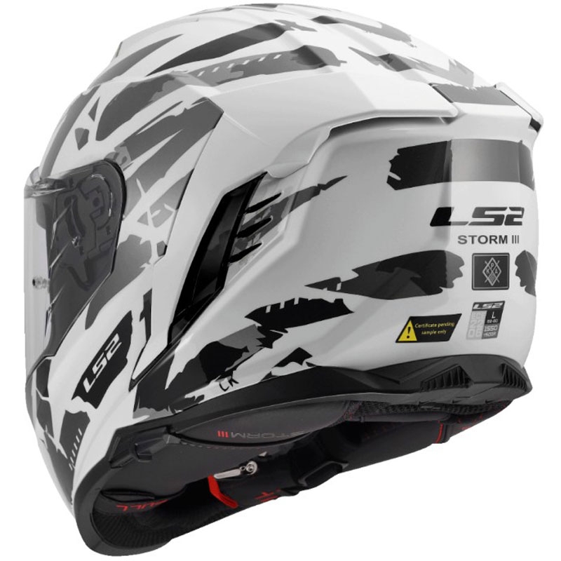 Integrálna helma na motorku LS2 FF818 Storm III Kaos bielo-šedá