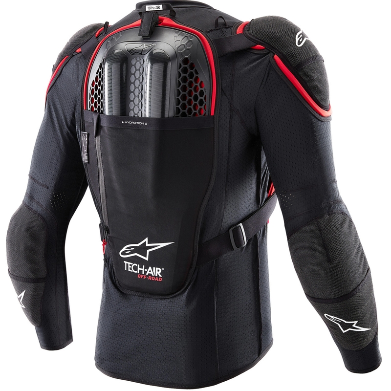 Airbagová vesta na motorku Alpinestars TECH-AIR®OFF-ROAD system čierno-červená