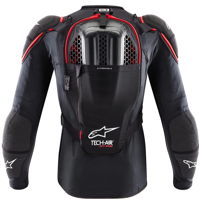 Airbagová vesta na motorku Alpinestars TECH-AIR®OFF-ROAD system čierno-červená