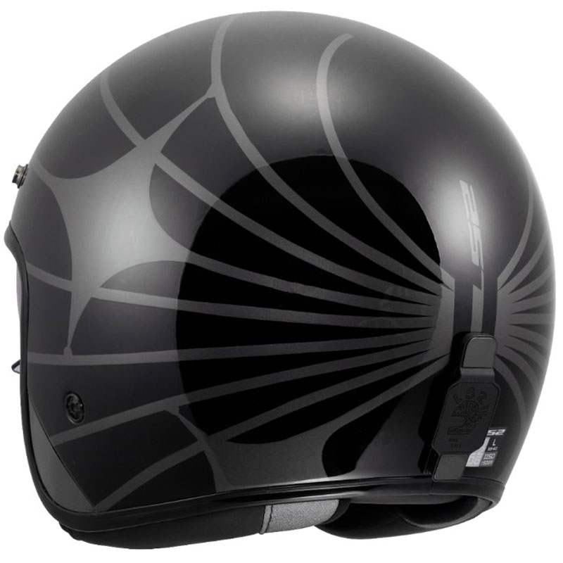 Otvorená prilba na motorku LS2 OF601 Bob II Cosmic lesklá čierno-sivá