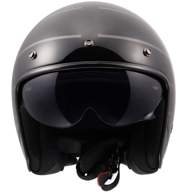 Otvorená prilba na motorku LS2 OF601 Bob II Cosmic lesklá čierno-sivá