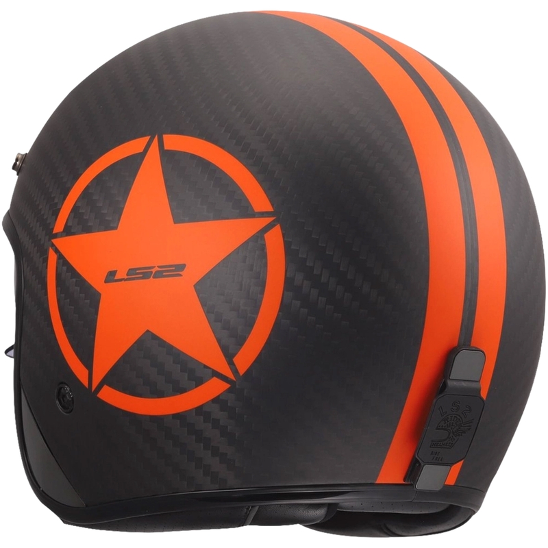 Otvorená prilba na motorku LS2 OF601 Bob II Carbon Star matná oranžová