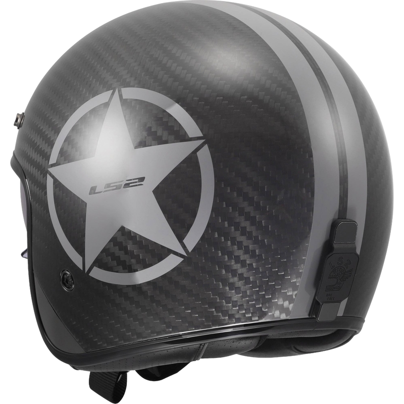Otvorená prilba na motorku LS2 OF601 Bob II Carbon Star lesklá sivá