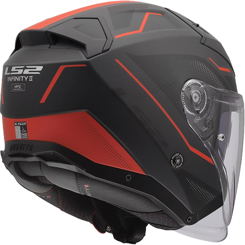 Otvorená prilba na motorku LS2 OF603 Infinity II Veyron matná čierno-sivo-červená
