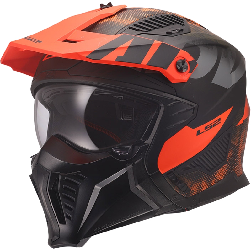 Trial prilba na motorku LS2 OF606 Drifter Gas matná sivo-oranžová