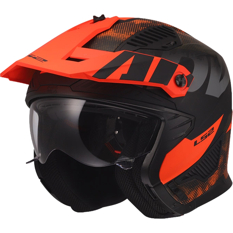 Trial prilba na motorku LS2 OF606 Drifter Gas matná sivo-oranžová