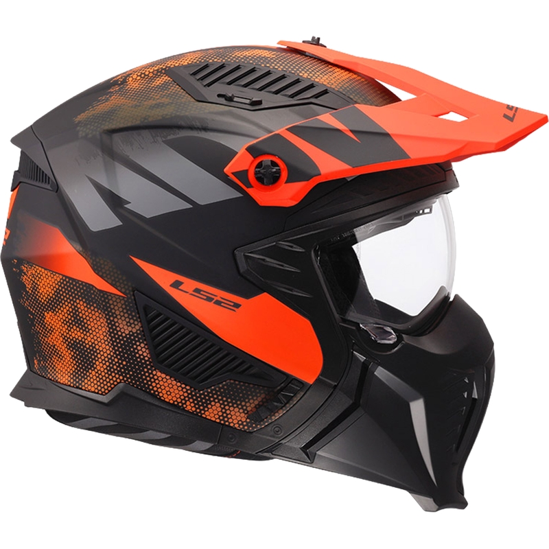 Trial prilba na motorku LS2 OF606 Drifter Gas matná sivo-oranžová