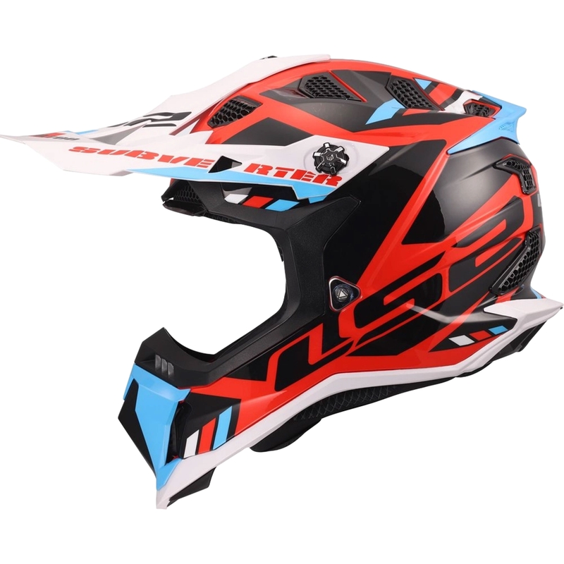 Motokrosová prilba LS2 MX700 Subverter Evo II Stomp lesklá bielo-modro-červená