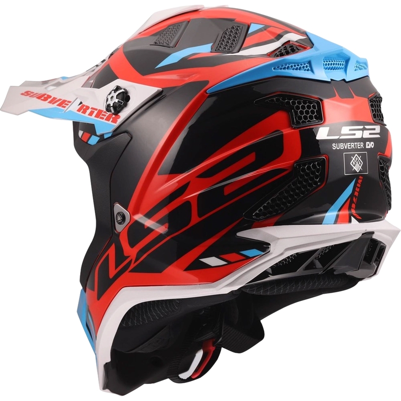 Motokrosová prilba LS2 MX700 Subverter Evo II Stomp lesklá bielo-modro-červená