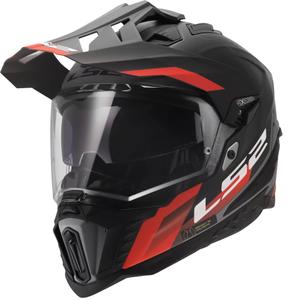 Enduro prilba LS2 MX701 Explorer Hexa matná čierno-červeno-sivá