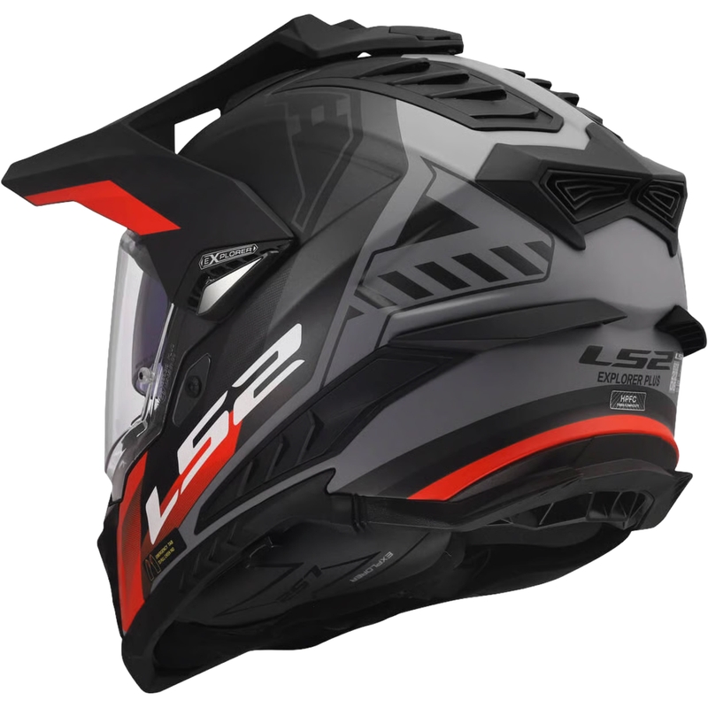 Enduro prilba LS2 MX701 Explorer Hexa matná čierno-červeno-sivá
