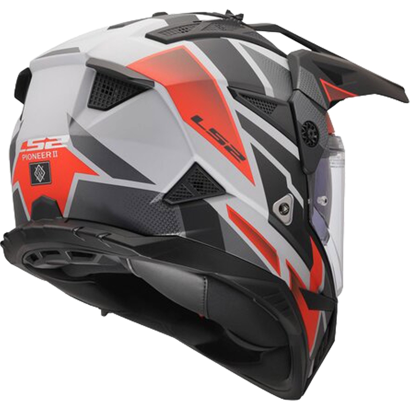Enduro prilba na motorku LS2 MX702 Pioneer II Block matná sivo-červená