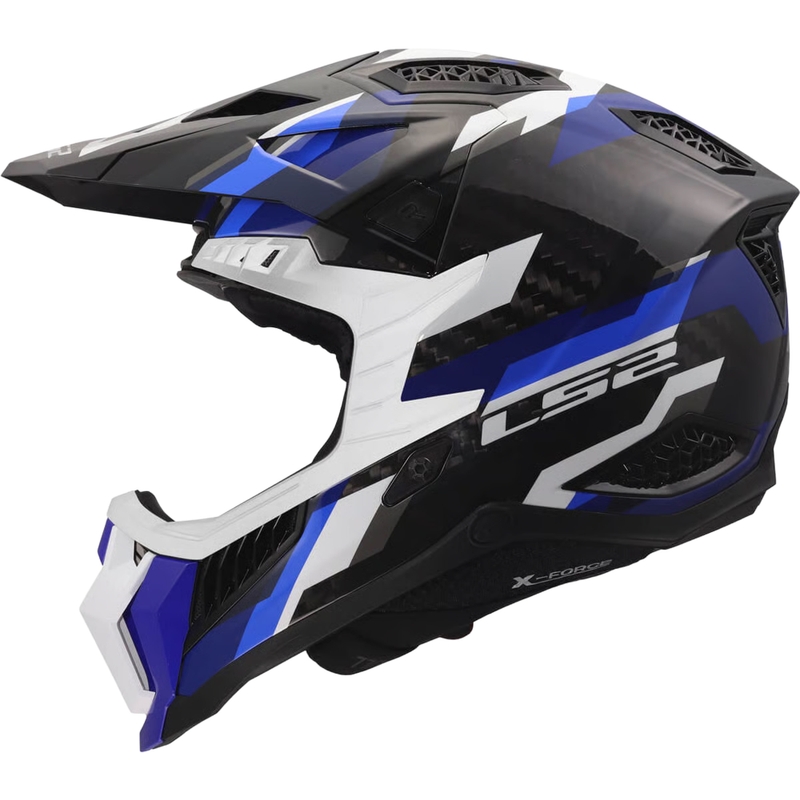 Motokrosová prilba LS2 MX703 X-Force Phantom lesklá modro-biela