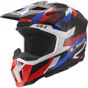 Motokrosová prilba LS2 MX703 X-Force Phantom lesklá bielo-modro-červená