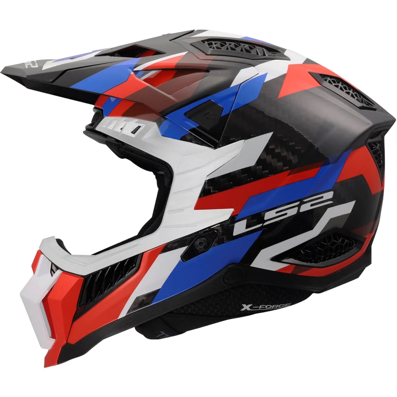 Motokrosová prilba LS2 MX703 X-Force Phantom lesklá bielo-modro-červená