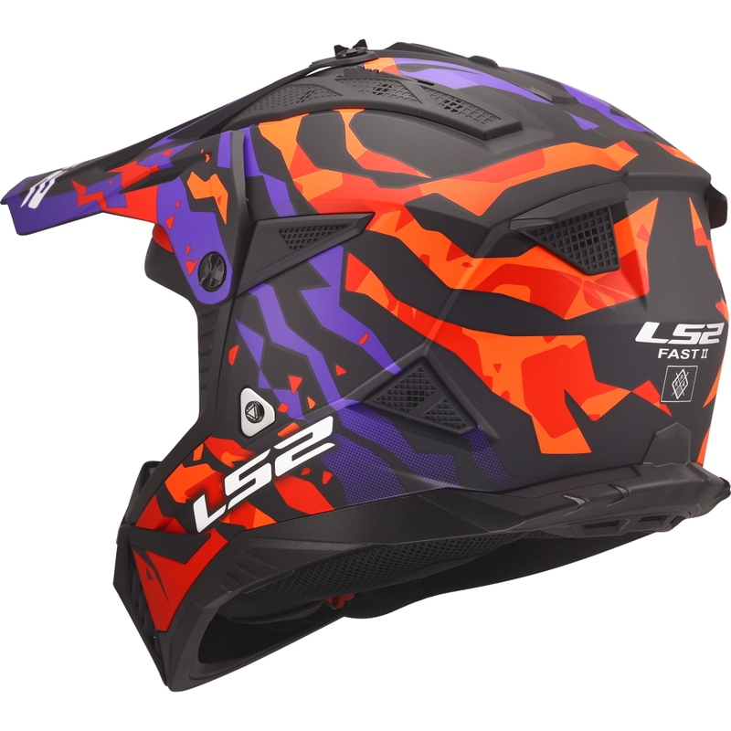 Motokrosová prilba LS2 MX708 Fast II Grotesk matná fialovo-oranžová