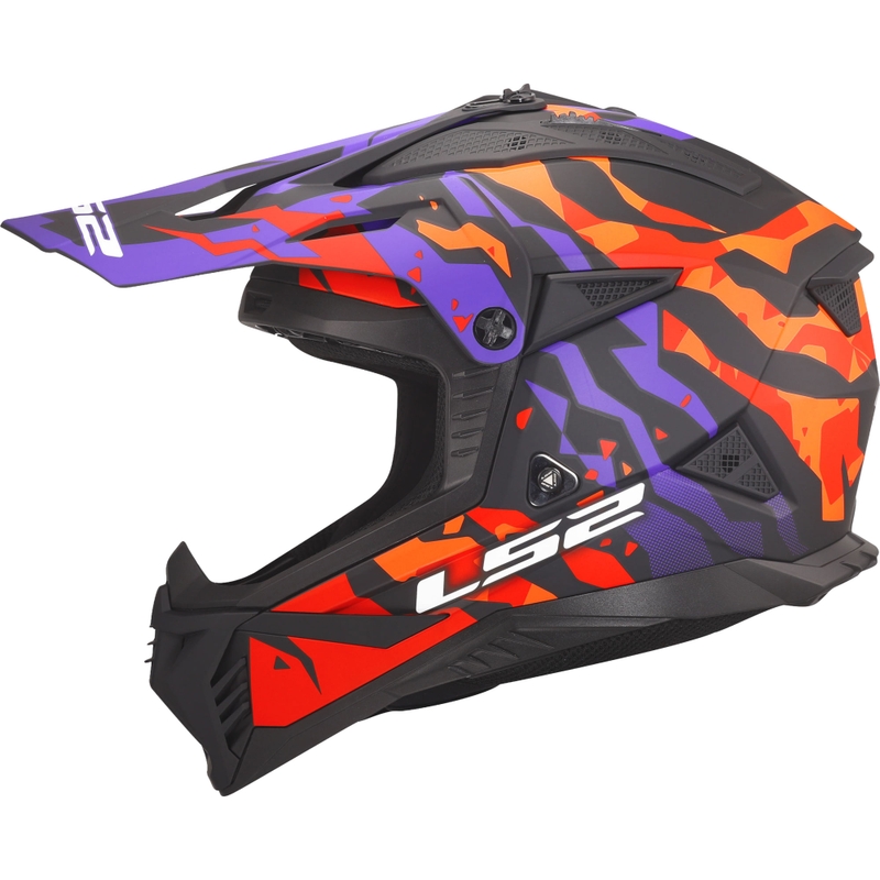 Motokrosová prilba LS2 MX708 Fast II Grotesk matná fialovo-oranžová