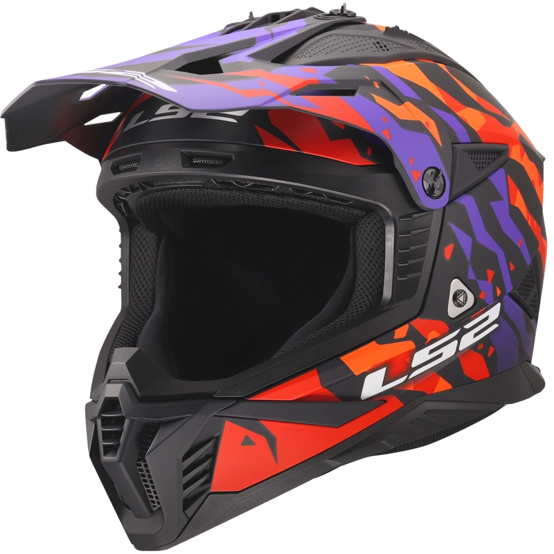 Motokrosová prilba LS2 MX708 Fast II Grotesk matná fialovo-oranžová