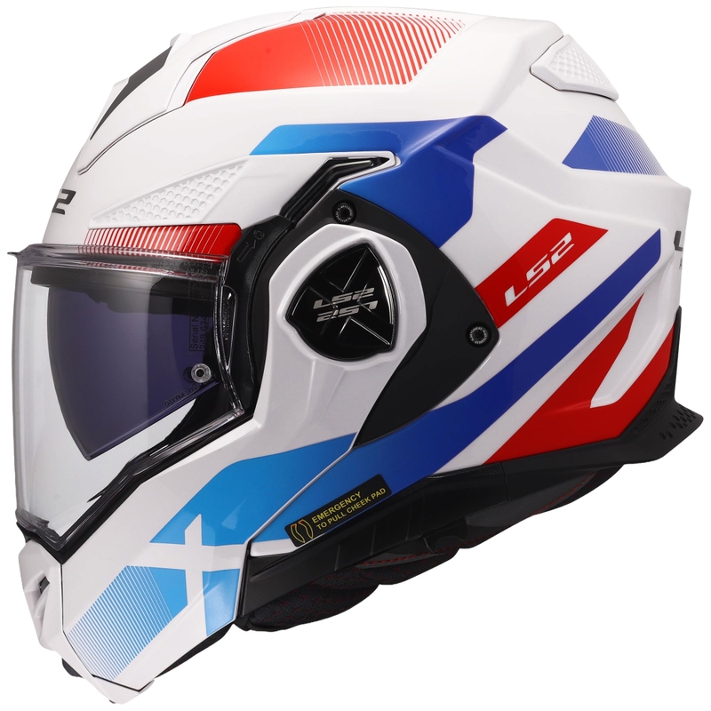 Preklápacia prilba na motorku LS2 FF901 Advant X Nova lesklá bielo-modro-červená