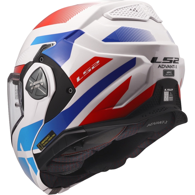 Preklápacia prilba na motorku LS2 FF901 Advant X Nova lesklá bielo-modro-červená