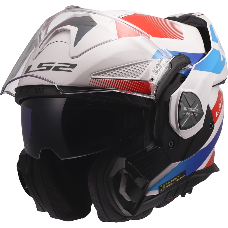 Preklápacia prilba na motorku LS2 FF901 Advant X Nova lesklá bielo-modro-červená
