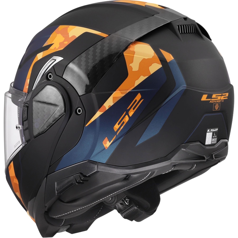 Preklápacia prilba na motorku LS2 FF910 Advant II Glide matná čierno-oranžová