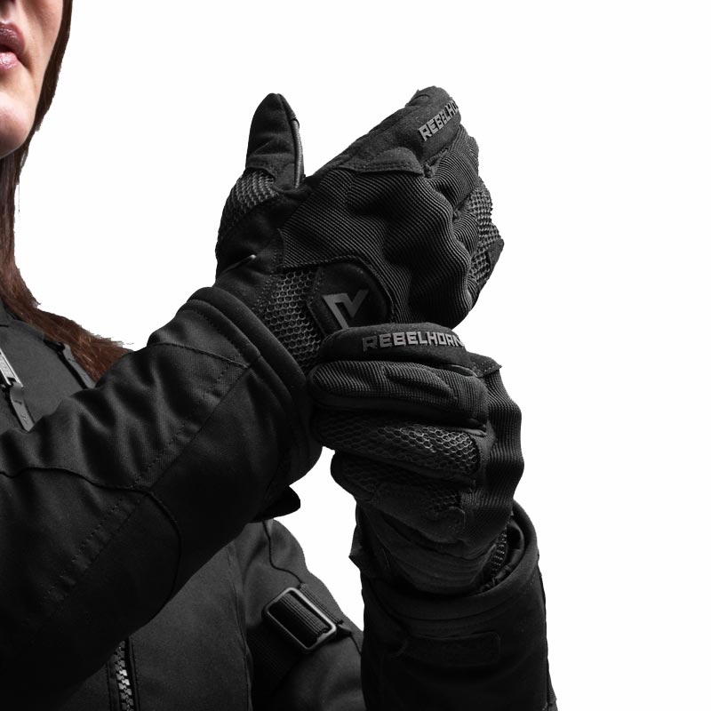 Dámske rukavice na motorku Rebelhorn Core čierne