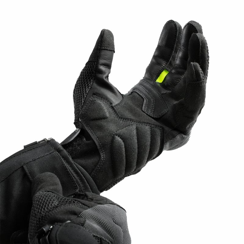Dámske rukavice na motorku Rebelhorn Core čierno-šedo-fluo žlté