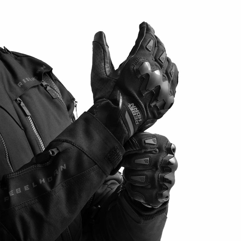 Rukavice na motorku Rebelhorn Defender čierne