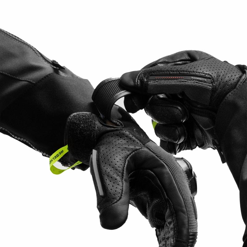 Rukavice na motorku Rebelhorn Defender čierno-šedo-fluo žlté
