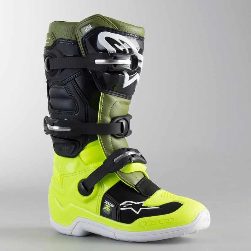 Detské vysoké čižmy na motocykel Alpinestars Tech 7 S čierno-zeleno-fluorescenčno žlté