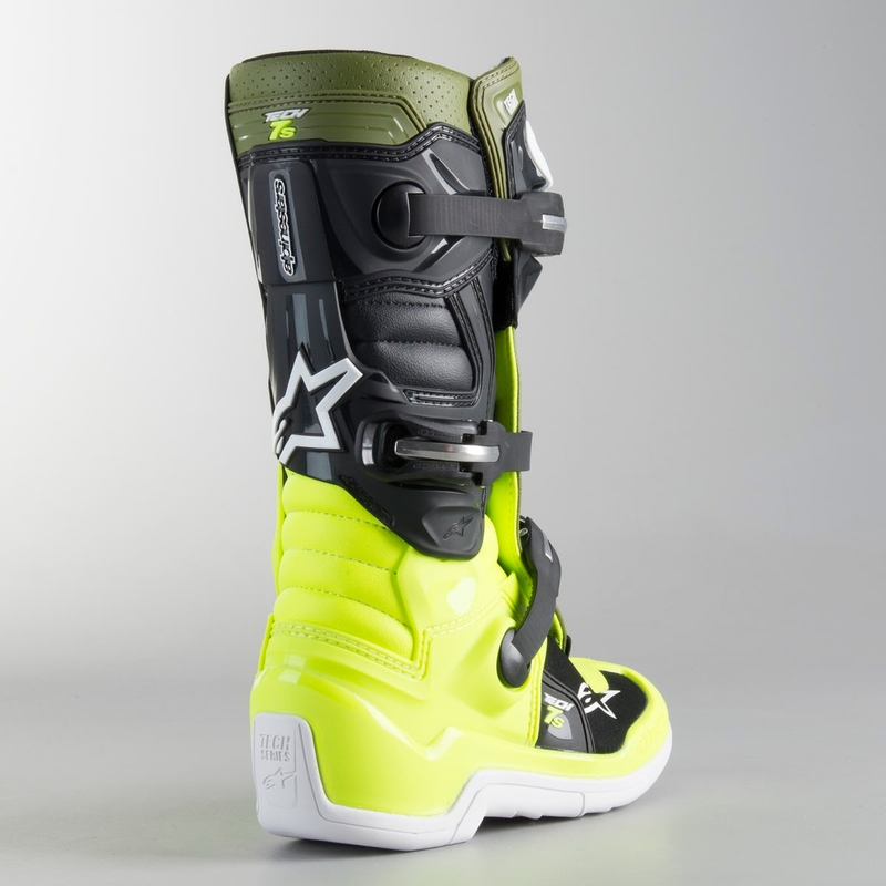 Detské vysoké čižmy na motocykel Alpinestars Tech 7 S čierno-zeleno-fluorescenčno žlté