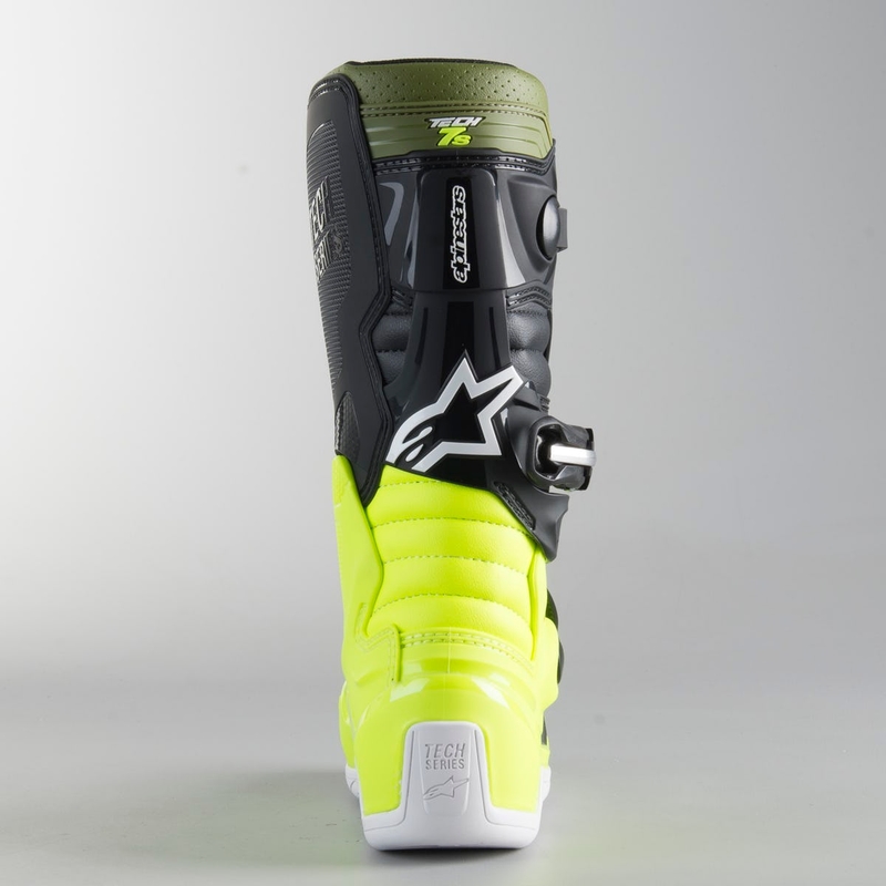 Detské vysoké čižmy na motocykel Alpinestars Tech 7 S čierno-zeleno-fluorescenčno žlté