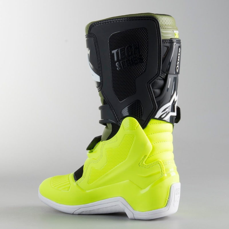 Detské vysoké čižmy na motocykel Alpinestars Tech 7 S čierno-zeleno-fluorescenčno žlté