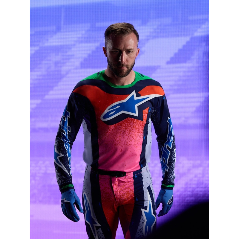 Motokrosový dres Alpinestars Supertech limitovaná edícia Records šedo-farebný
