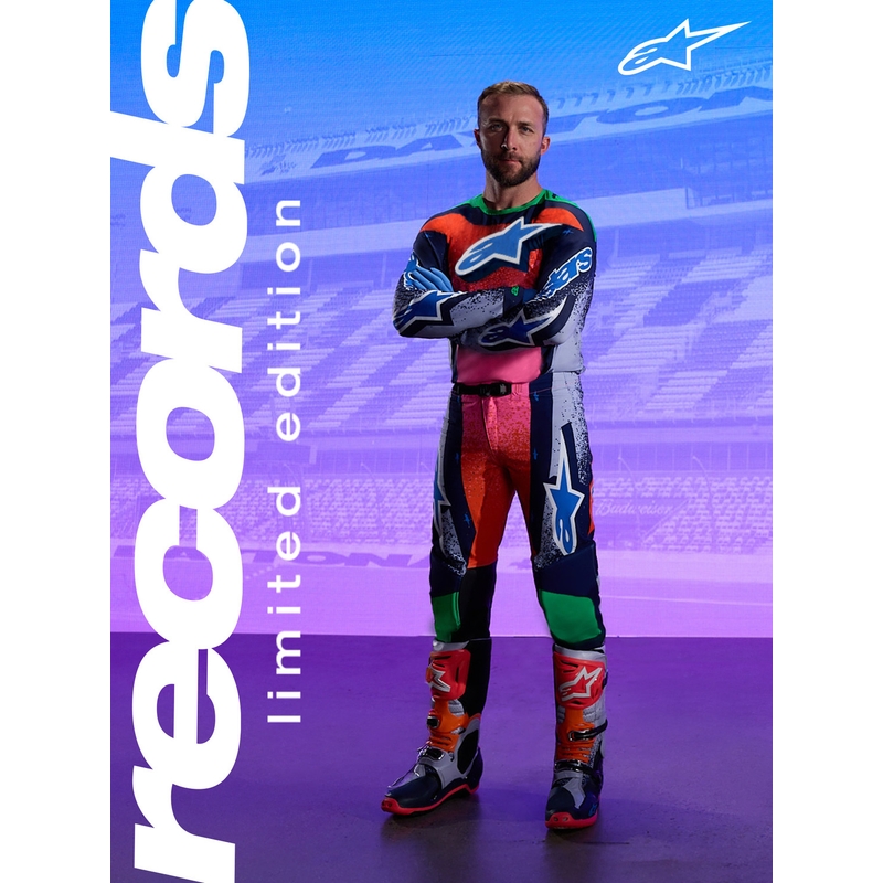 Motokrosový dres Alpinestars Supertech limitovaná edícia Records šedo-farebný